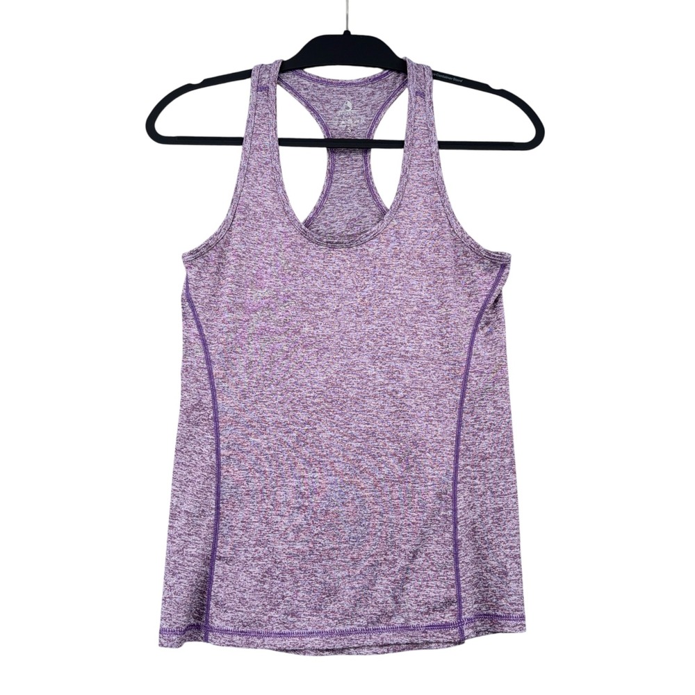 Icyzone Womens Racerback‎ Workout Tank Top Purple Space Dye Heathered Small